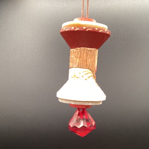 Vtg Hand Carved from Spool Father Christmas Santa Christmas Decoration - Picture 4 of 9